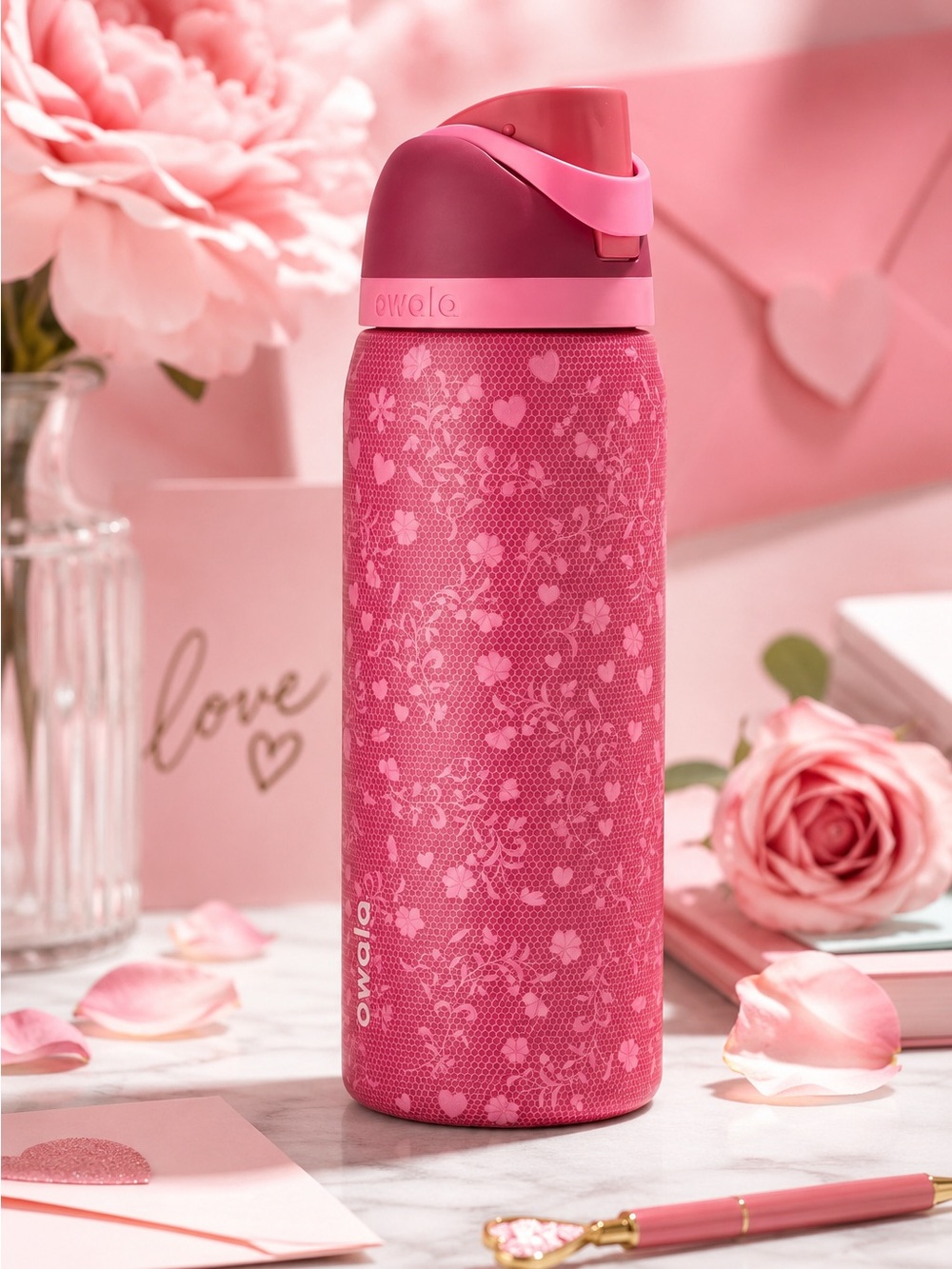 Owala Special Edition “Love Letter” FreeSip Water Bottle with Straw 32oz